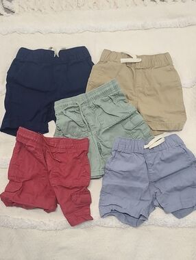 Children's Place Cargo Shorts Set - 18-24M  Navy, Tan, Sage, Dusty Blue, Red